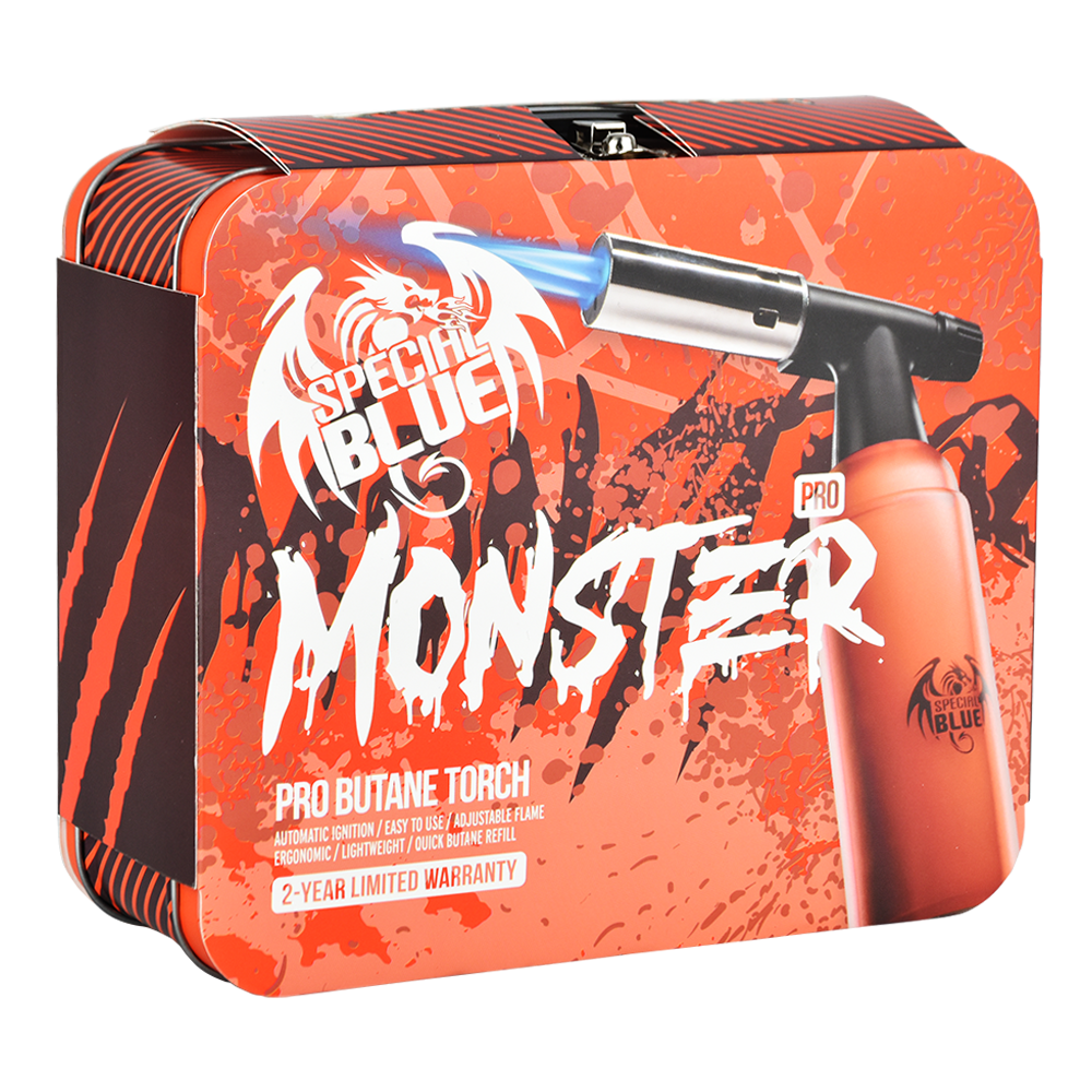 Special Blue Monster Pro 2 Torch Lighter | Red Packaging | Front View