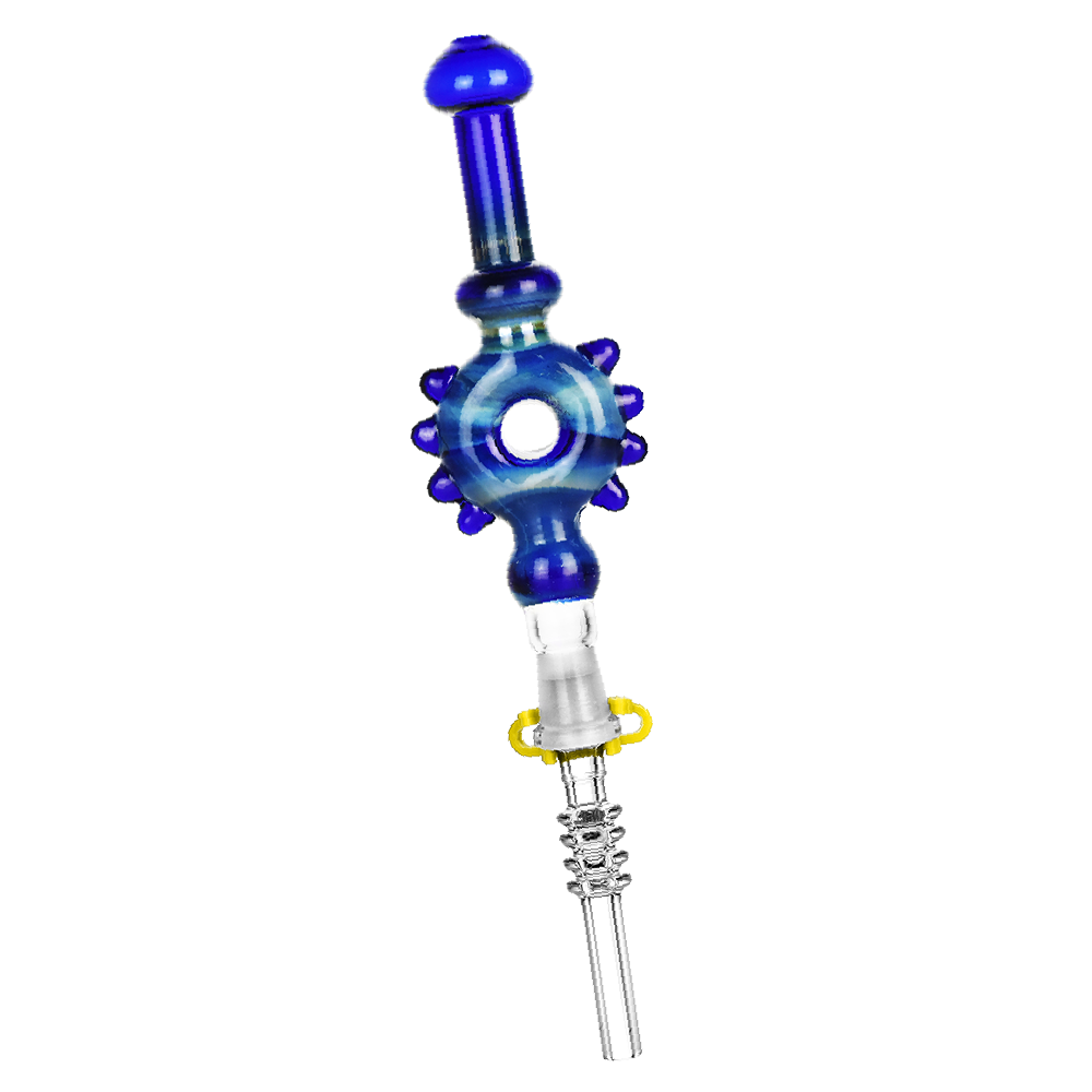 Studded Donut Dab Straw | Quartz Tip | Blue