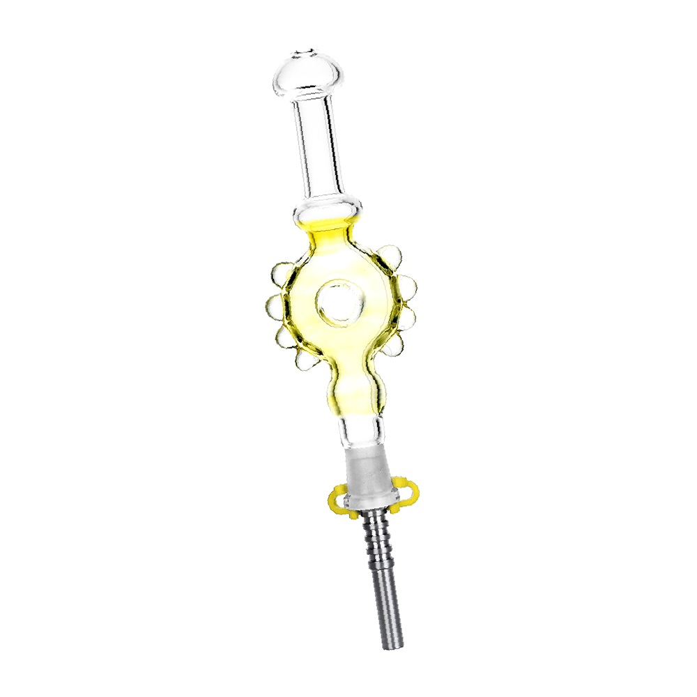 Studded Donut Dab Straw | Titanium Tip | Yellow