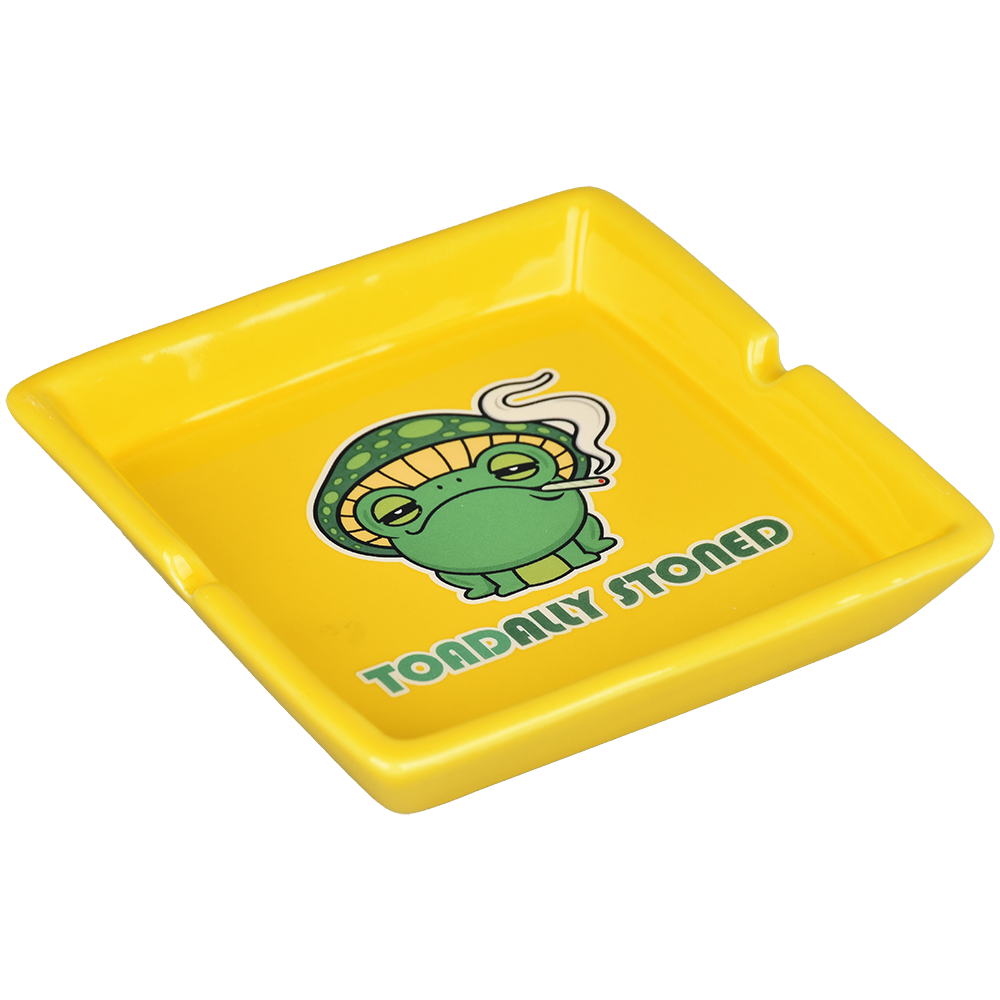 Toadally Stoned Ceramic Ashtray | Side View
