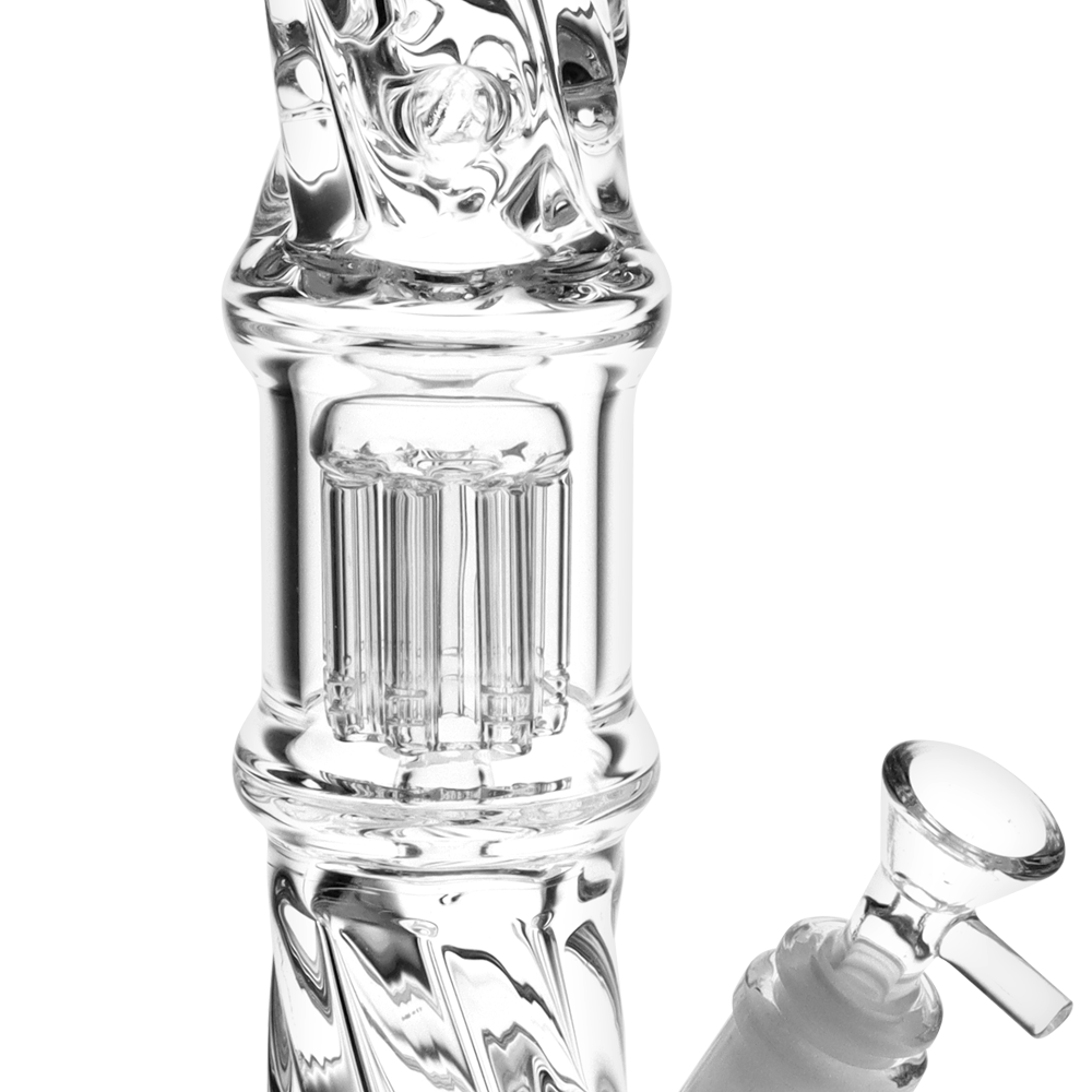 Translucent Twisty Tube Bong | 8-Arm Tree Percolator Close View