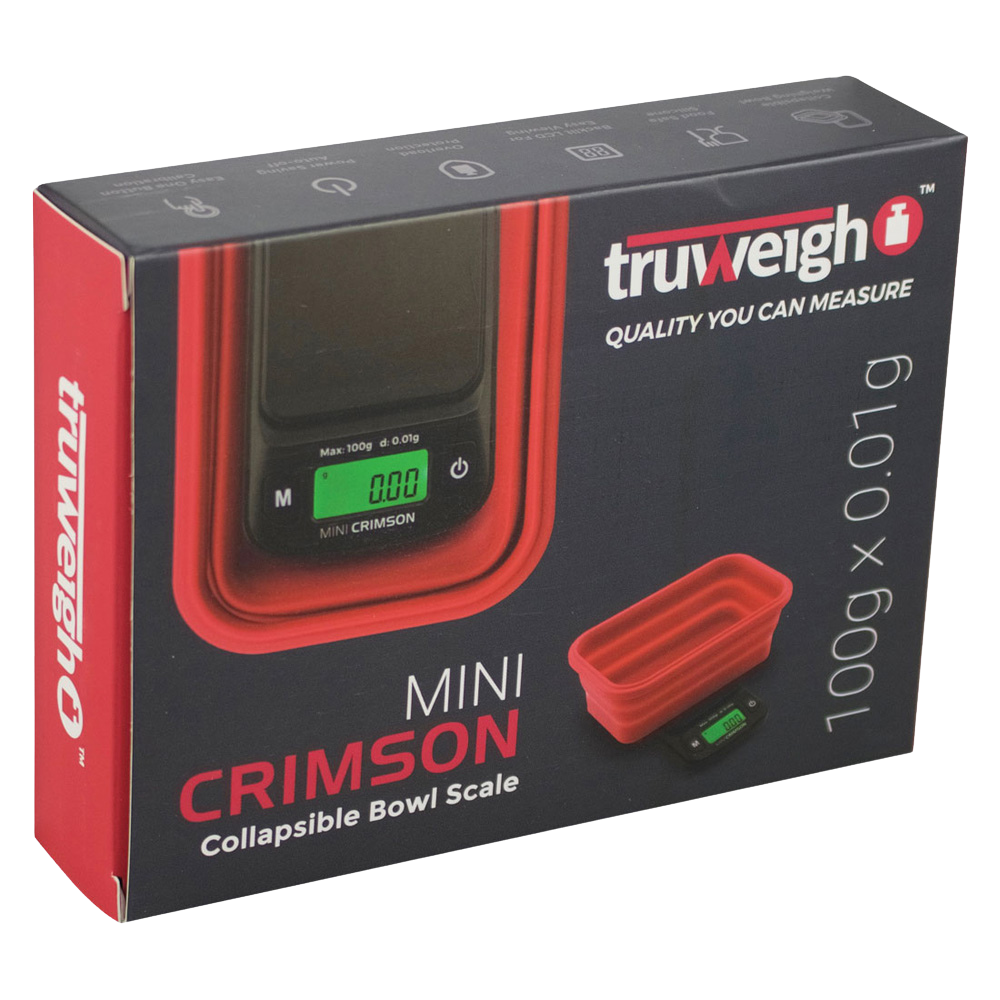 Truweigh Mini Crimson Collapsible Bowl Scale | Packaging