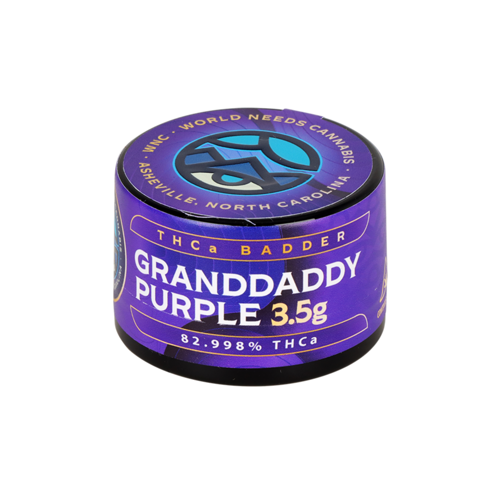 WNC CBD THCA Badder | Granddaddy Purple | 3.5 Gram Jar