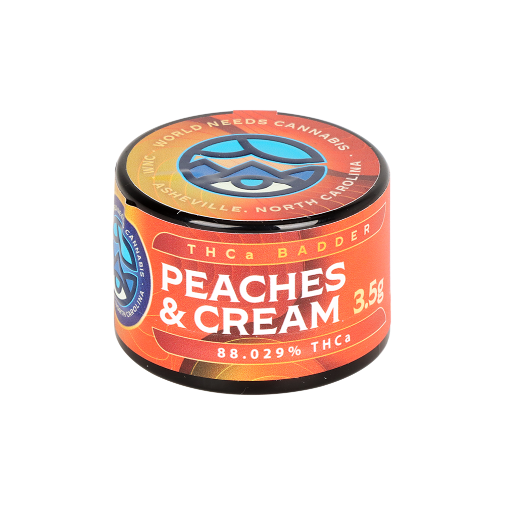 WNC CBD THCA Badder | Peaches N Cream | 3.5 Gram Jar
