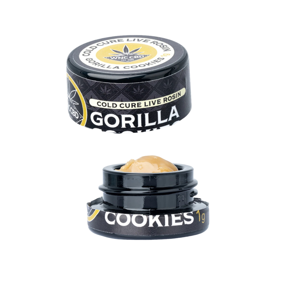 WNC THCA Cold Cure Live Rosin | Gorilla Cookies | 1 Gram Jar