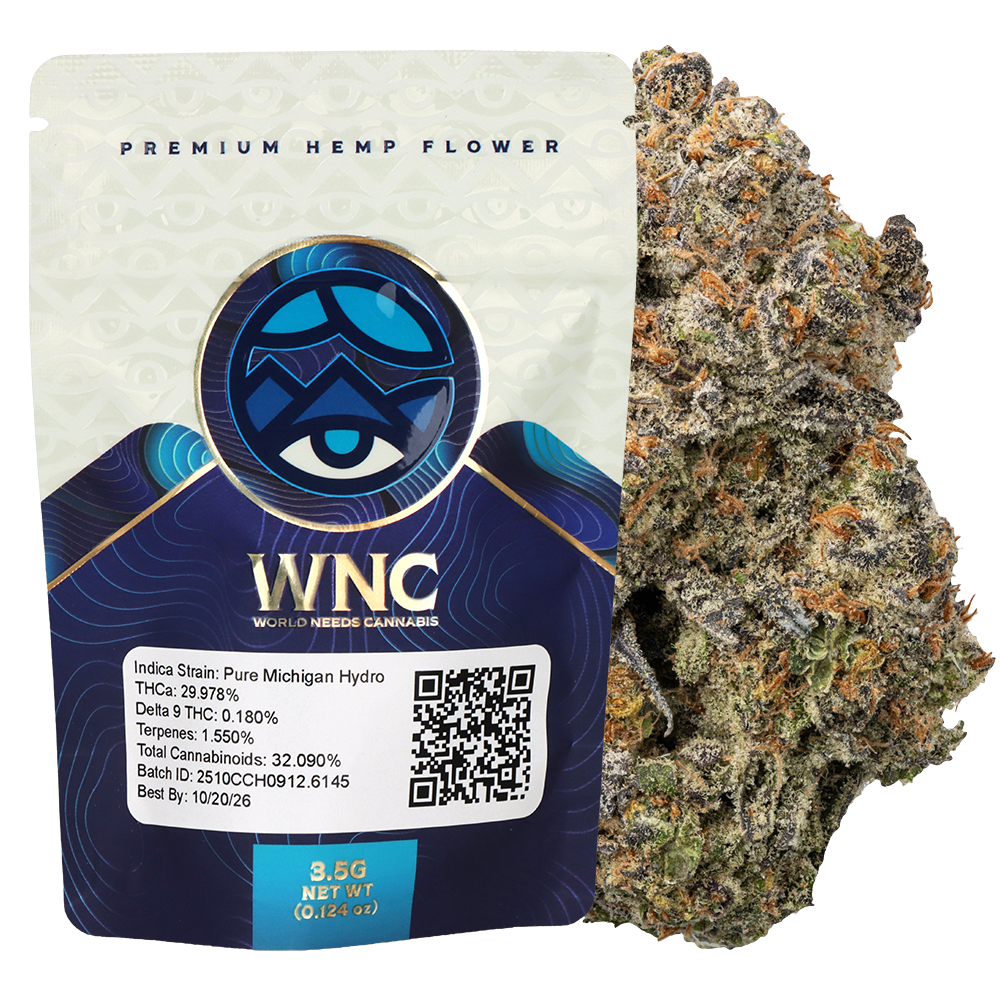 WNC THCA Indoor Hydro Flower | Pure Michigan | 3.5 Gram Packaging