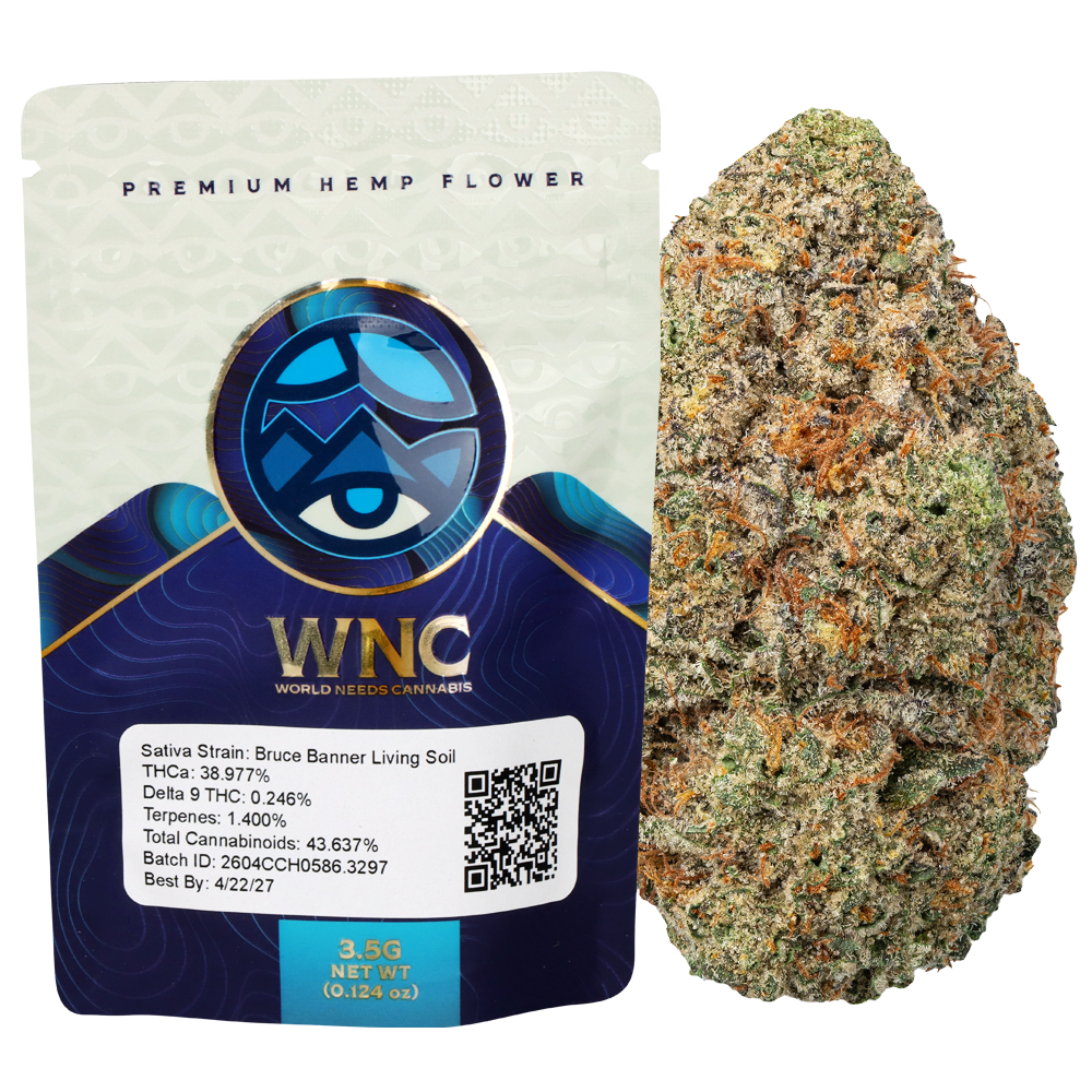 WNC THCA Indoor Living Soil Flower | Bruce Banner | 3.5 Gram Packaging