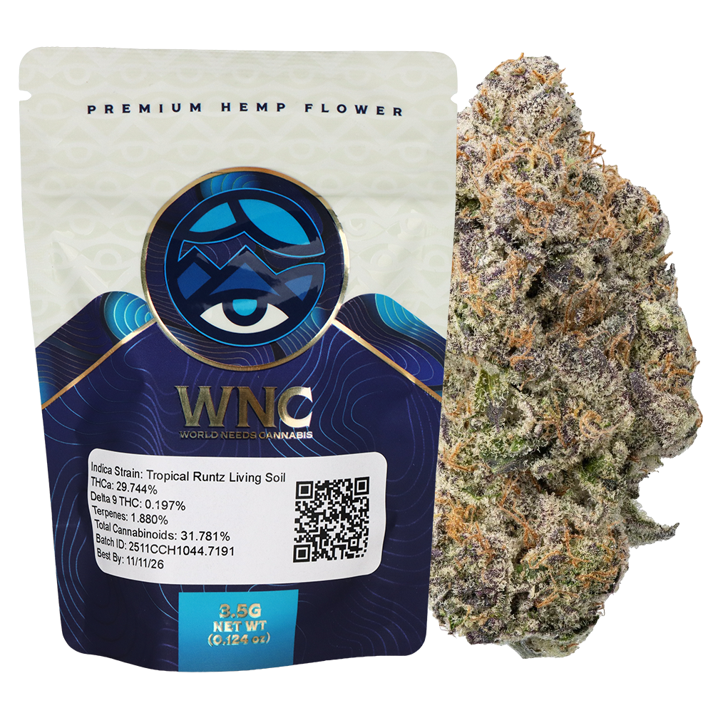 WNC THCA Indoor Living Soil Flower | Tropical Runtz | Packaging