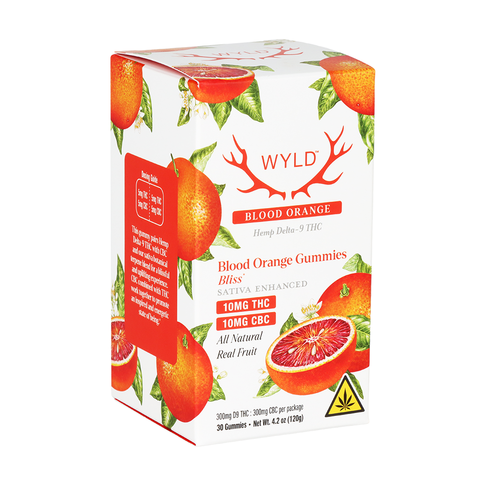 WYLD D9 Blend Gummies | Blood Orange | 30 Count Packaging