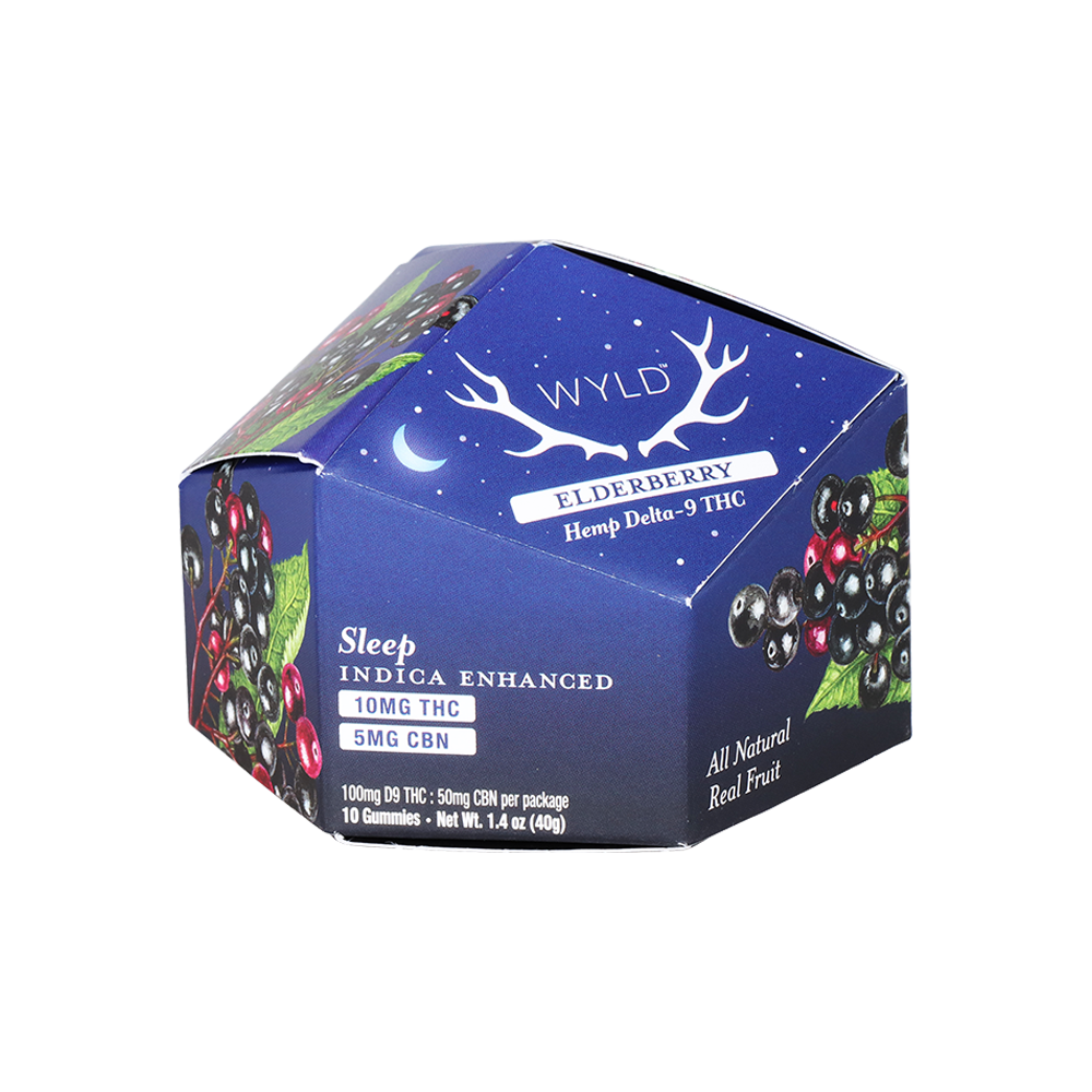 WYLD D9 Blend Gummies | Elderberry | 10 Count Packaging