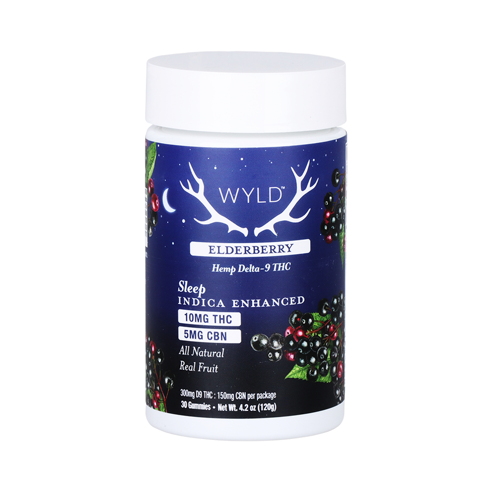 WYLD D9 Blend Gummies | Elderberry | 30 Count Jar