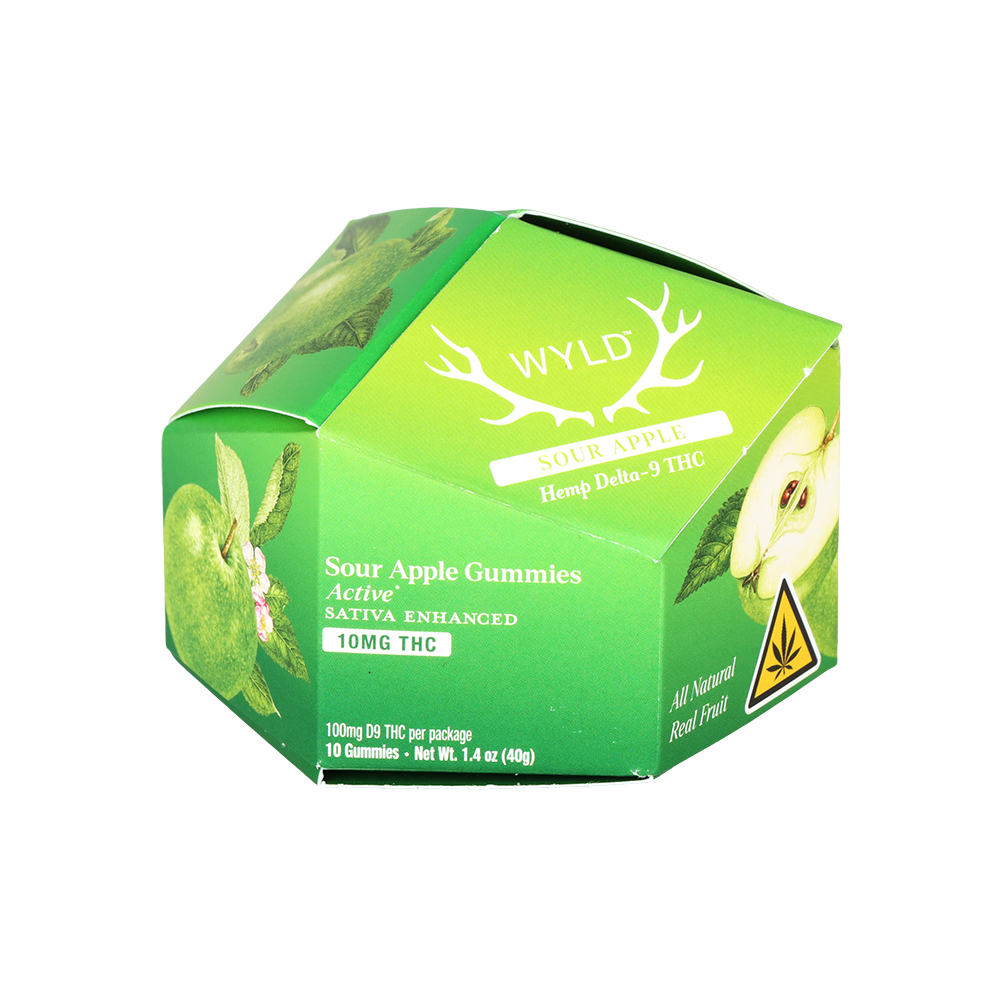 WYLD D9 Gummies | Sour Apple | 10 Piece Packaging