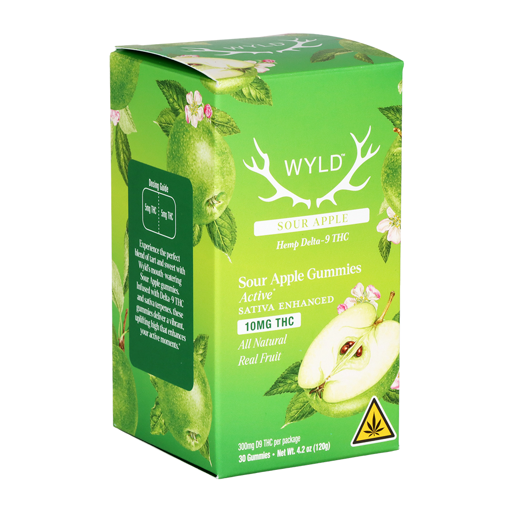 WYLD D9 Gummies | Sour Apple | 30 Piece Packaging