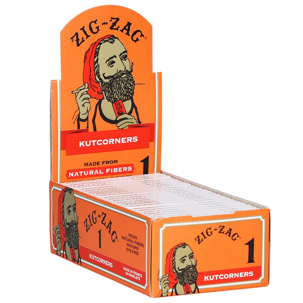 Zig Zag Cut Corner Rolling Papers | Display