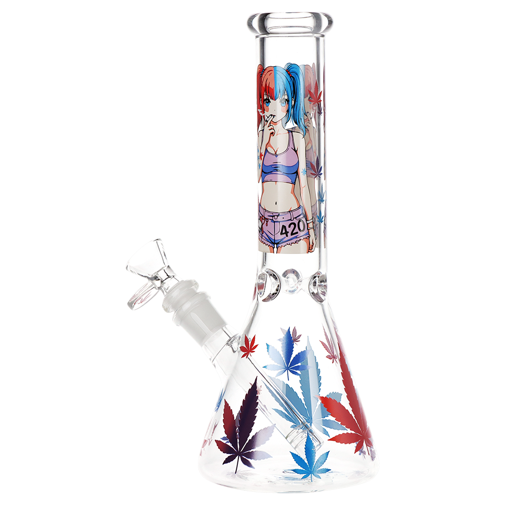 420 Anime Girl Beaker Bong | Back View