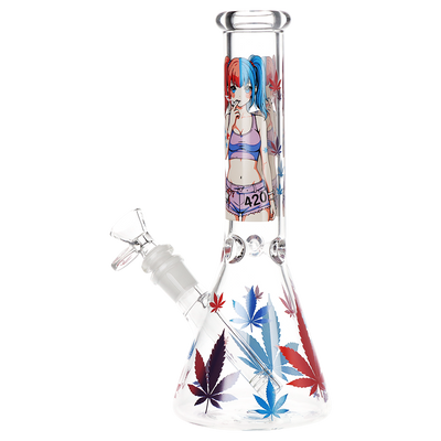 420 Anime Girl Beaker Bong | Back View