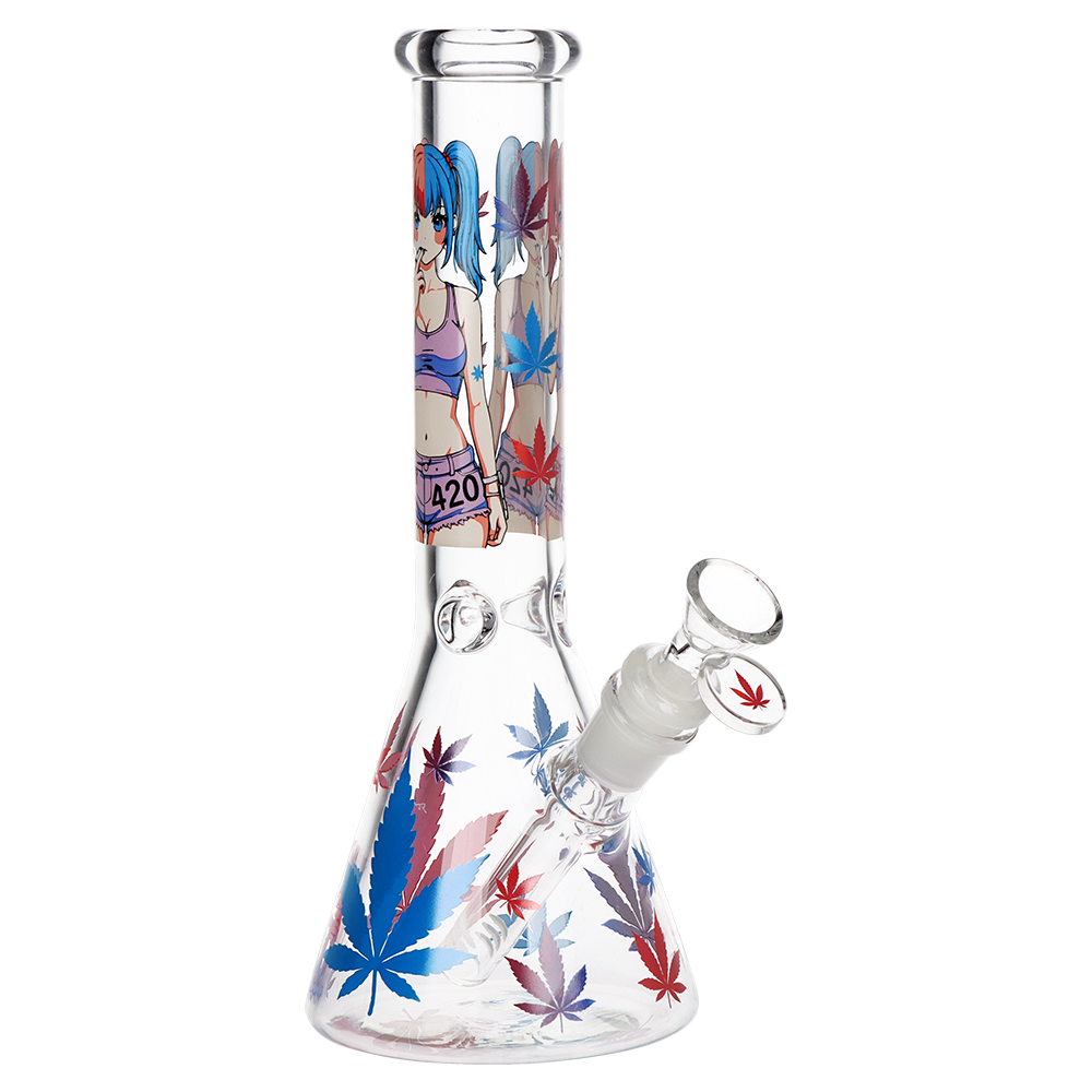 420 Anime Girl Beaker Bong | Front View