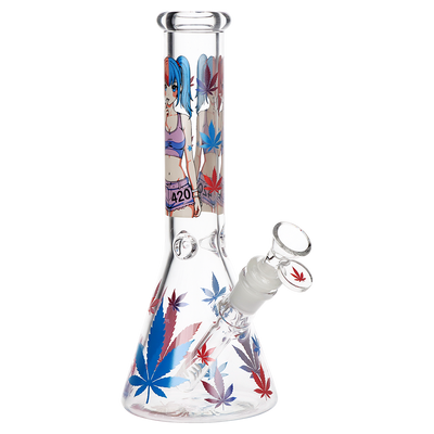 420 Anime Girl Beaker Bong | Front View