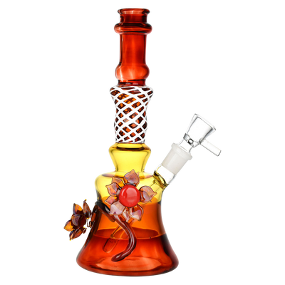 Amber Autumn Flower Bong | Side View