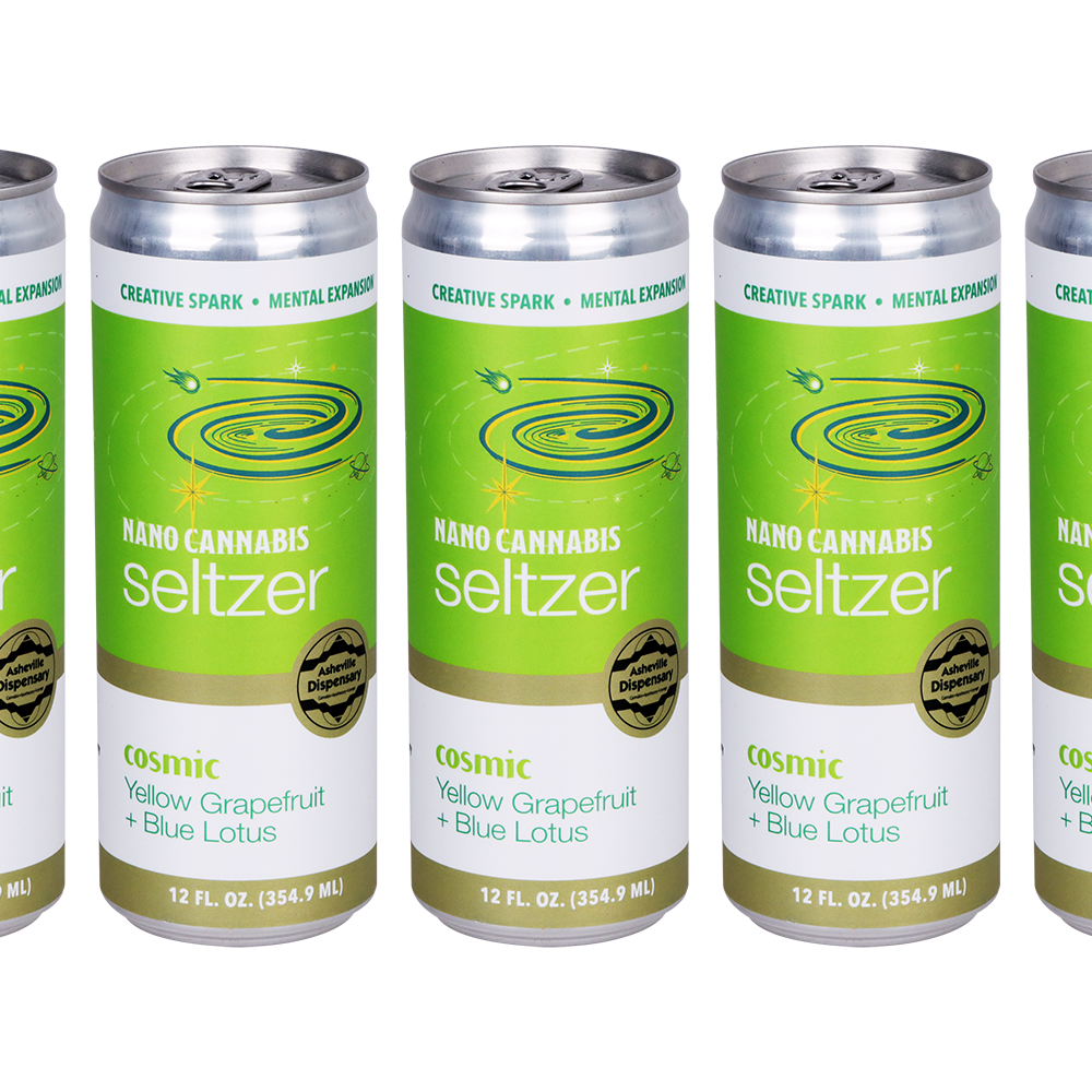 Asheville Dispensary Nano Cannabis Seltzer | Cosmic Yellow Grapefruit | 24 Can Case