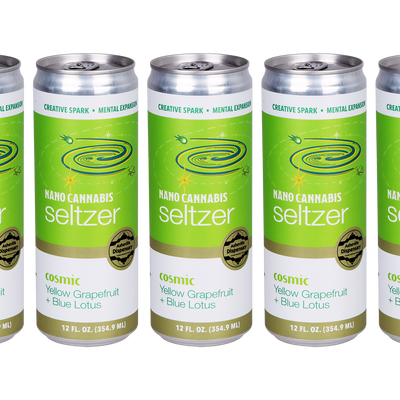 Asheville Dispensary Nano Cannabis Seltzer | Cosmic Yellow Grapefruit | 24 Can Case