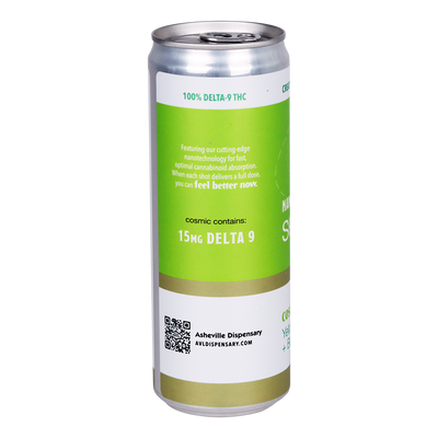 Asheville Dispensary Nano Cannabis Seltzer | Cosmic Yellow Grapefruit | Can Back View
