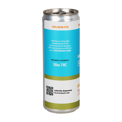 Asheville Dispensary Nano Cannabis Seltzer | Elevation Tangerine Dream | Can Back View