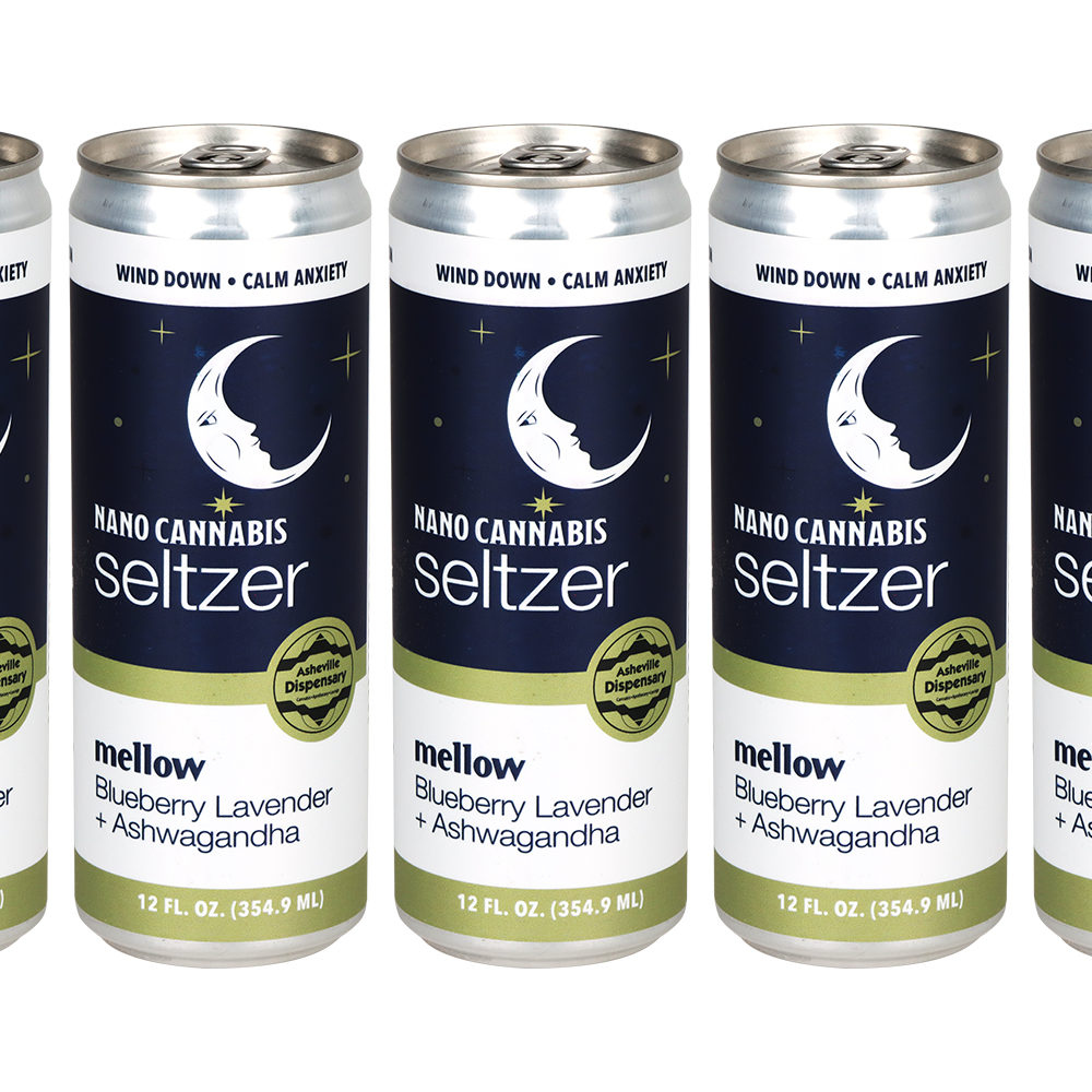 Asheville Dispensary Nano Cannabis Seltzer | Mellow Blueberry Lavender | 24 Can Case