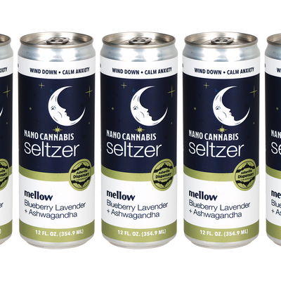 Asheville Dispensary Nano Cannabis Seltzer | Mellow Blueberry Lavender | 24 Can Case