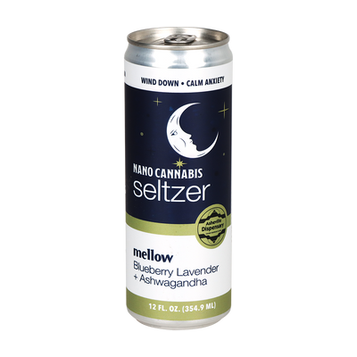 Asheville Dispensary Nano Cannabis Seltzer | Mellow Blueberry Lavender | Individual Can