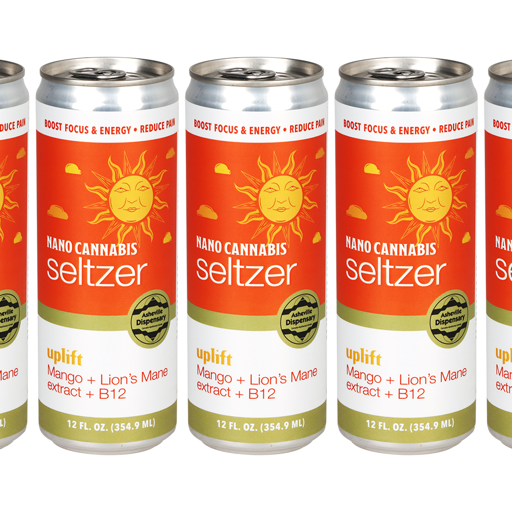 Asheville Dispensary Nano Cannabis Seltzer | Uplift Mango | 24 Count Case
