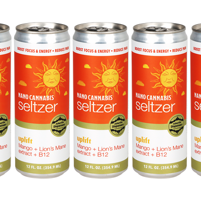 Asheville Dispensary Nano Cannabis Seltzer | Uplift Mango | 24 Count Case