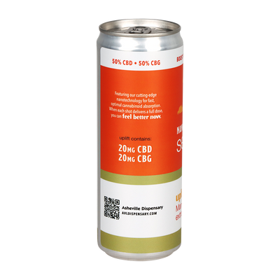 Asheville Dispensary Nano Cannabis Seltzer | Uplift Mango | Can Back View