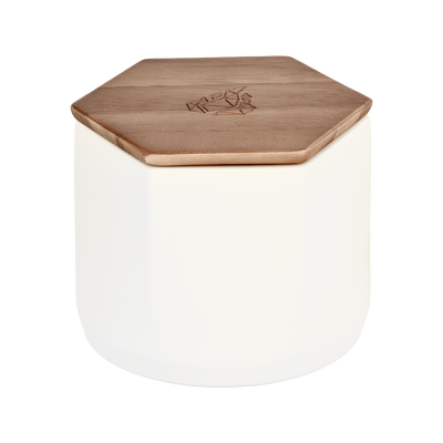 BRNT Designs Malua Ceramic Stash Jar | White | Closed View