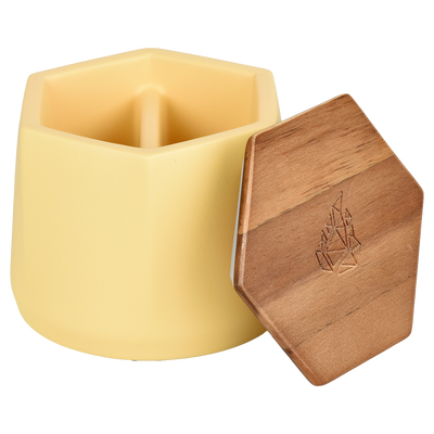 BRNT Designs Malua Ceramic Stash Jar | Yellow | Open View