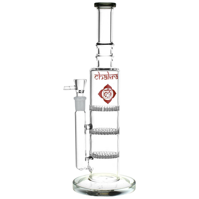 Chakra Triple Honeycomb Tower Bong | Gray