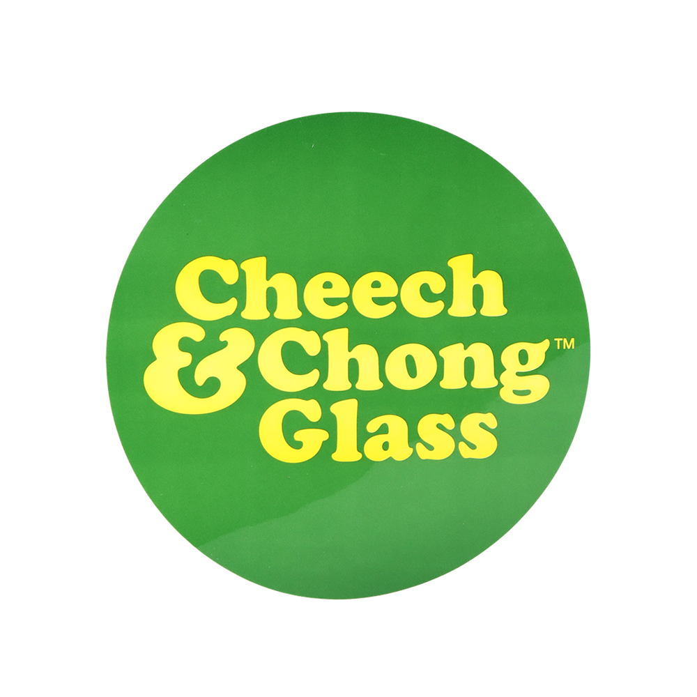 Cheech & Chong Glass Beaker Bong | Mandala Glow | Branded Sticker