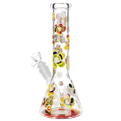 Cheech & Chong Glass Beaker Bong | Tie Dye Glow Back View