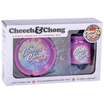 Cheech & Chong Smoke Lover's Gift Set | Purple Tie Dye | Packaging