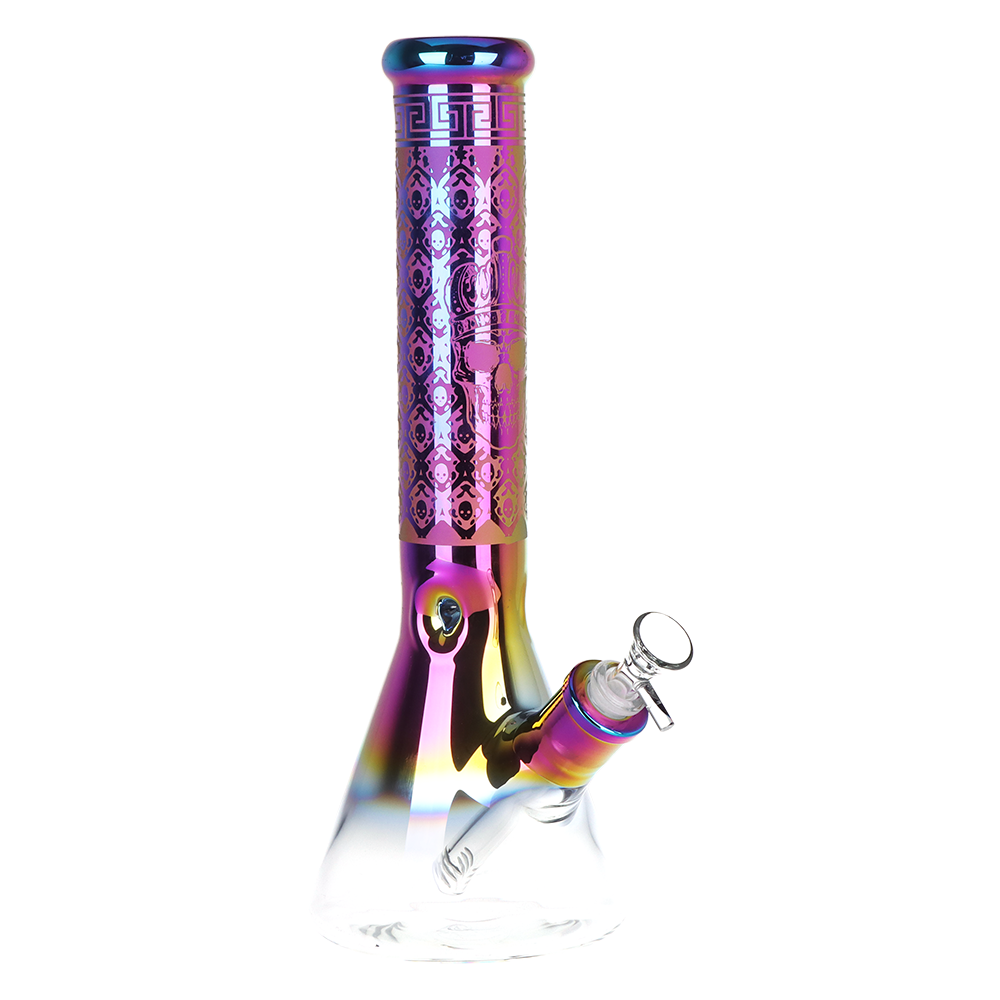Chromatic Skull Fade Beaker Bong | Purple