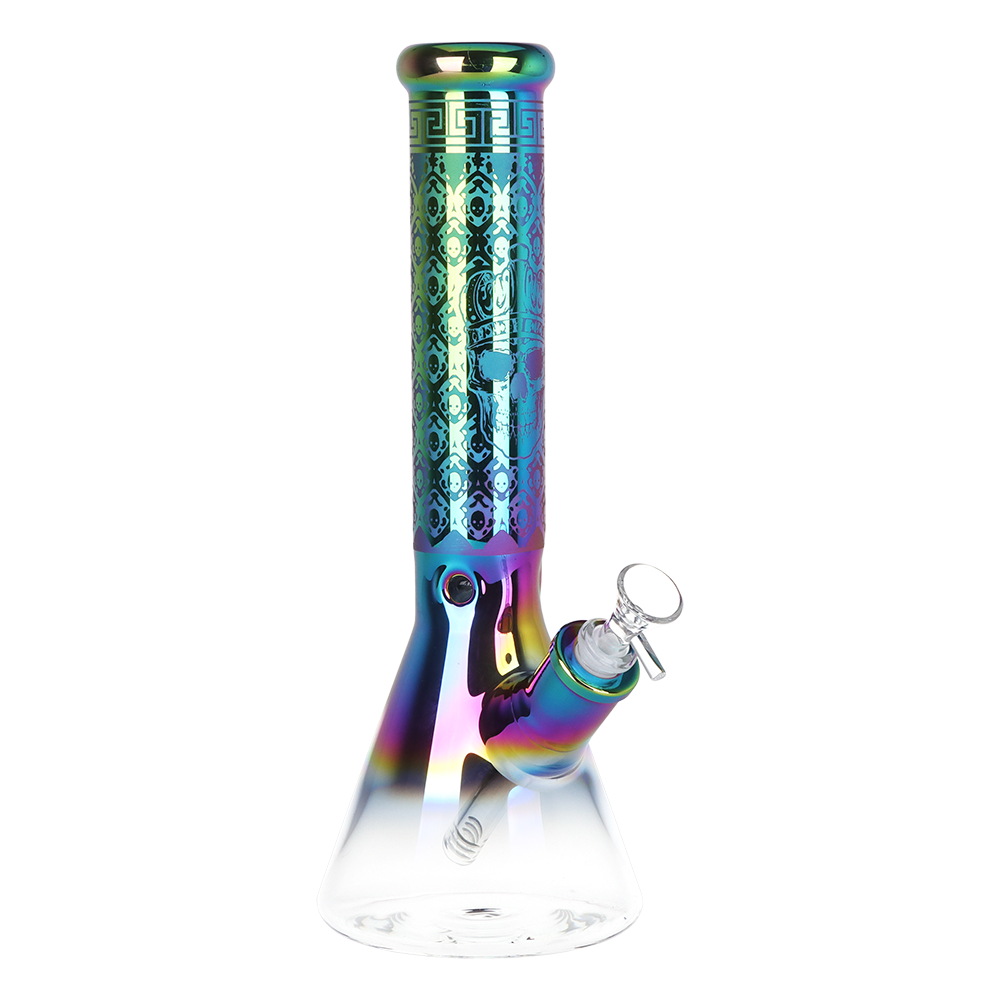 Chromatic Skull Fade Beaker Bong | Teal