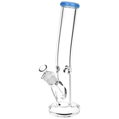 Classic Glass Bent Neck Straight Tube Bong | Large Size | Front View