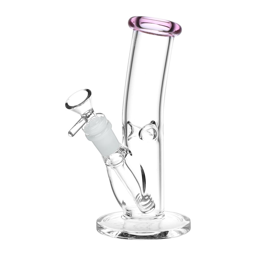 Classic Glass Bent Neck Straight Tube Bong | Small Size | Front View