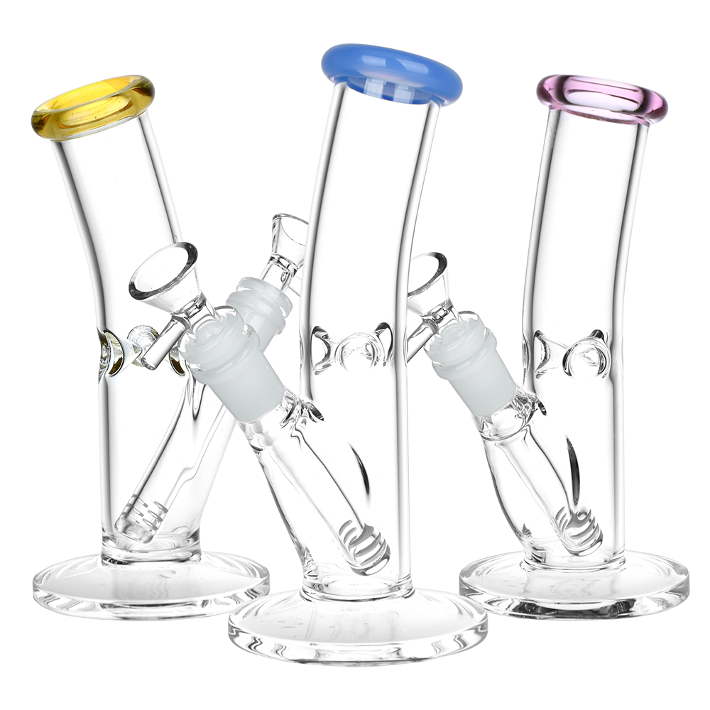 Classic Glass Bent Neck Straight Tube Bong | Small Size | Group