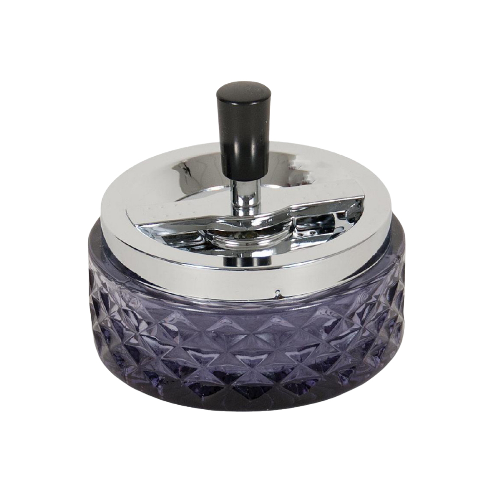 Crystal Spinning Ashtray | Smoke Gray