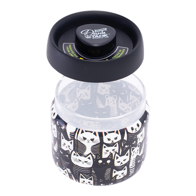 Dank Tank Vacuum Glass Jar | Black & White Cats | Open View