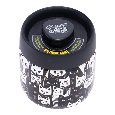 Dank Tank Vacuum Glass Jar | Black & White Cats | Front View