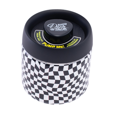 Dank Tank Vacuum Glass Jar | Checkerboard | Front View