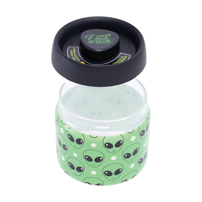 Dank Tank Vacuum Glass Jar | Green Alien | Open View