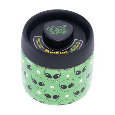 Dank Tank Vacuum Glass Jar | Green Alien | Front View